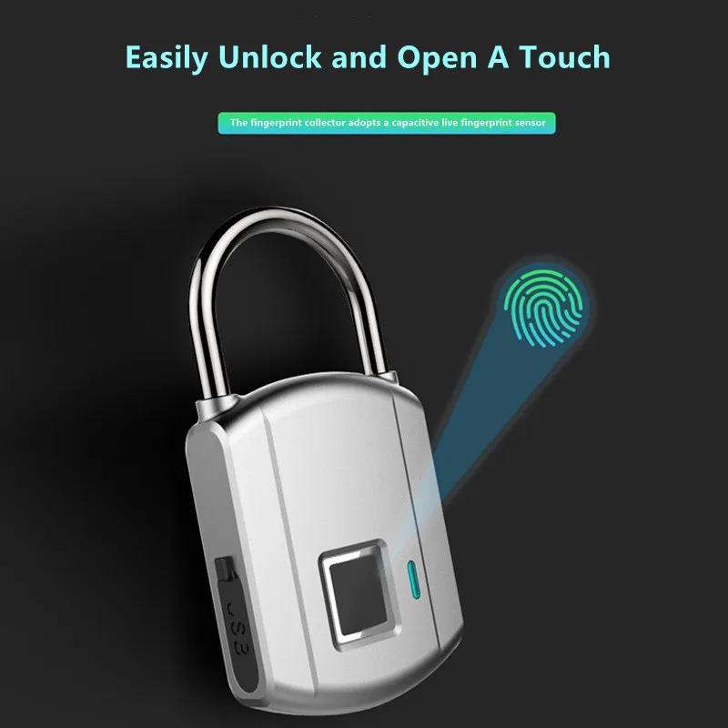 Waterproof USB Charging Fingerprint Lock Smart Padlock Door Lock 0.05sec Unlock Portable Anti-theft Fingerprint Lock Zinc
Waterproof USB Charging Fingerprint Lock Smart Padlock Door Lock 0.05sec Unlock Portable Anti-theft Fingerprint Lock Zinc