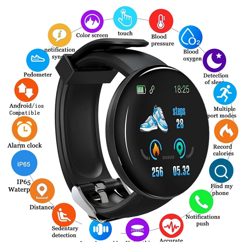 Спортивные Смарт-часы D18 Bluetooth Смарт-Браслет фитнес-трекер монитор сердечного ритма кровяного давления Смарт-часы для Android IOS
Спортивные Смарт-часы D18 Bluetooth Смарт-Браслет фитнес-трекер монитор сердечного ритма кровяного давления Смарт-часы для Android IOS
