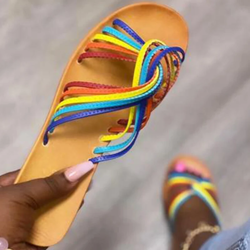 Women Rainbow Color Slippers 2020 Woman Casual Flats Women's Comfort Slide Female Beach Shoes Ladies Simple Footwear Plus Size
Women Rainbow Color Slippers 2020 Woman Casual Flats Women's Comfort Slide Female Beach Shoes Ladies Simple Footwear Plus Size