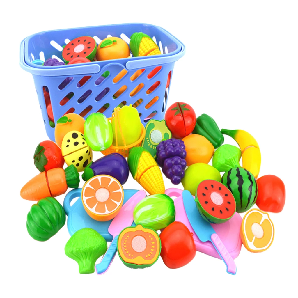 

Детский комплект для ролевых игр, детский пластиковый набор для резки фруктов, овощей, кухонные аксессуары, игрушки для малышей от 3 лет
