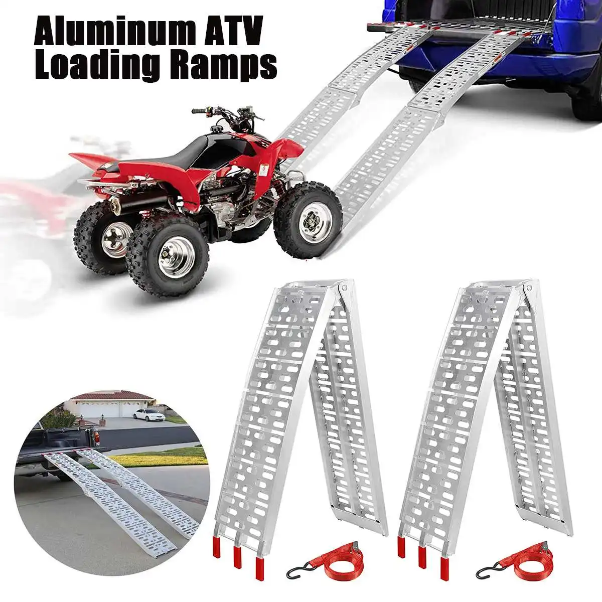 2pcs 7.5ft ATV UTV Lawn Mower Aluminum Folding Loading Ramp Truck Trailer 226X30cm
2pcs 7.5ft ATV UTV Lawn Mower Aluminum Folding Loading Ramp Truck Trailer 226X30cm