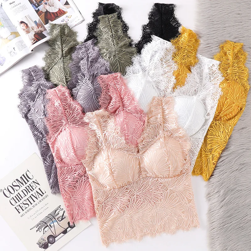 Womens Underwear Vest Sexy Lace Embroidery Removable Padded Camisole Fashion Female Crop Long Top Lingerie Intimates
Womens Underwear Vest Sexy Lace Embroidery Removable Padded Camisole Fashion Female Crop Long Top Lingerie Intimates