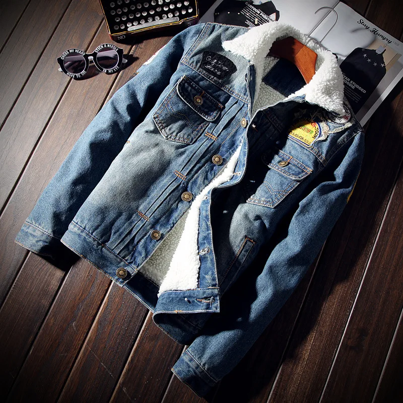 Men Light Blue Winter Jean Jackets Outerwear Warm Denim Coats New Men Large Size Wool Liner Thicker Winter Denim Jackets 6XL
Men Light Blue Winter Jean Jackets Outerwear Warm Denim Coats New Men Large Size Wool Liner Thicker Winter Denim Jackets 6XL