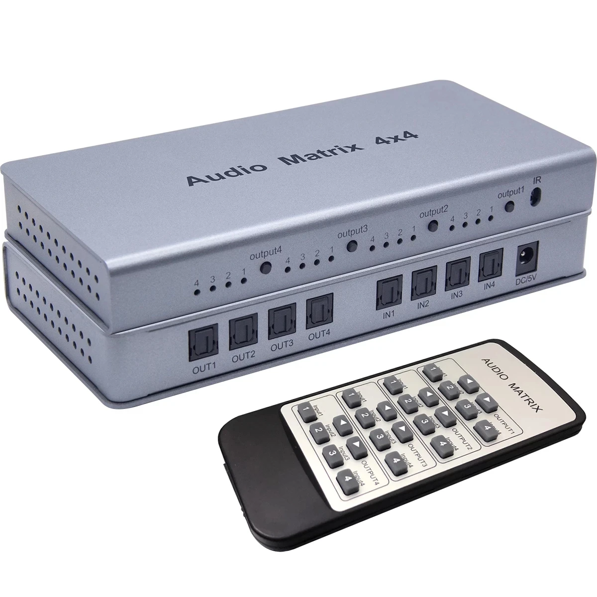 4x4 Audio Matrix Switch Switcher Splitter SPDIF /TOSLINK Digital Optical Audio Converter 4x4 True Matrix Selector 4 In To 4 Out
4x4 Audio Matrix Switch Switcher Splitter SPDIF /TOSLINK Digital Optical Audio Converter 4x4 True Matrix Selector 4 In To 4 Out