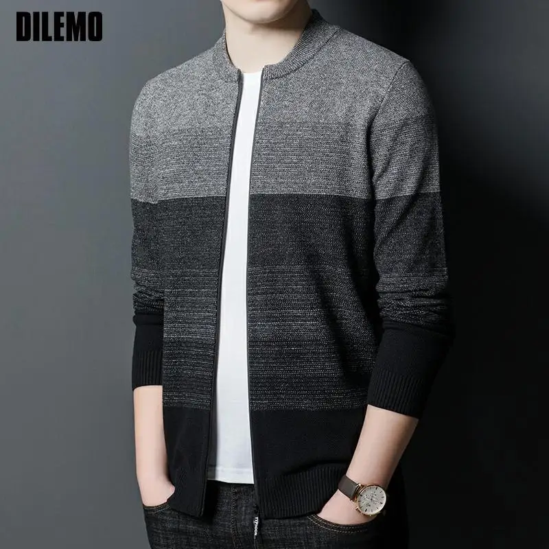 Top Grade New Autum Winter Brand Fashion Knit Cardigan Zipper Oneck Striped Knit Korean Mens Casual Coats Jacket Men Clothing
Top Grade New Autum Winter Brand Fashion Knit Cardigan Zipper Oneck Striped Knit Korean Mens Casual Coats Jacket Men Clothing