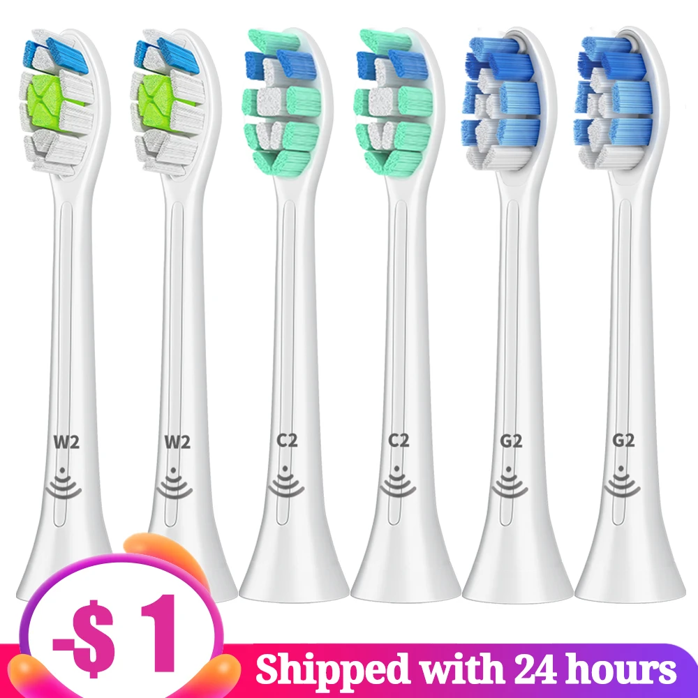 Replacement Toothbrush Heads for Philips Sonicare Fits 2 Series, 3 Series, Plaque Control, DiamondClean, FlexCare with Chip
Replacement Toothbrush Heads for Philips Sonicare Fits 2 Series, 3 Series, Plaque Control, DiamondClean, FlexCare with Chip