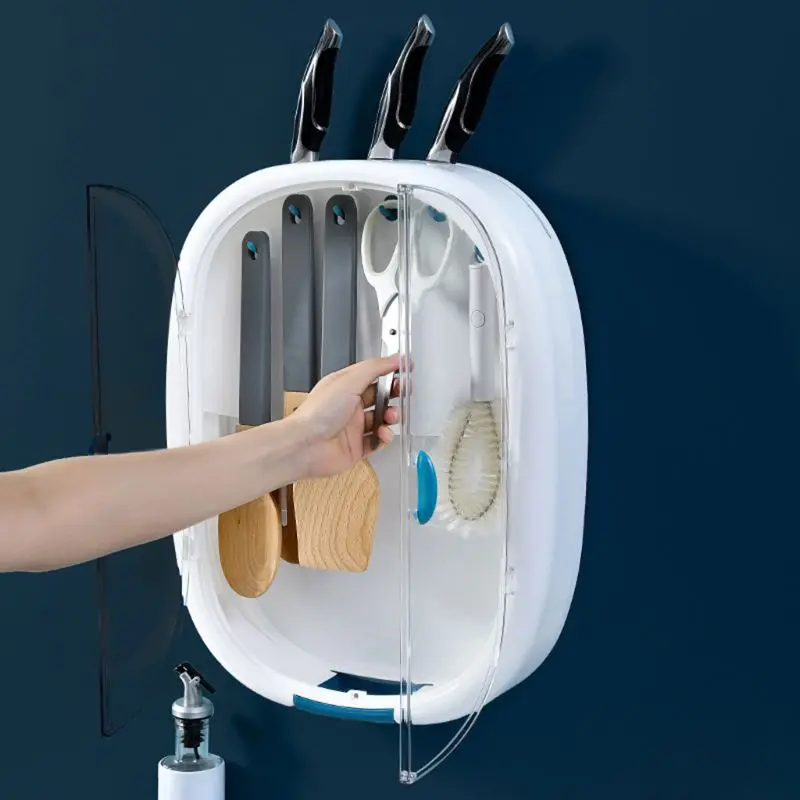 Marginf Kitchen Wall-mounted Knife Holder Dustproof and Drainable Storage Rack Cupboard Hanger Organizer
Marginf Kitchen Wall-mounted Knife Holder Dustproof and Drainable Storage Rack Cupboard Hanger Organizer