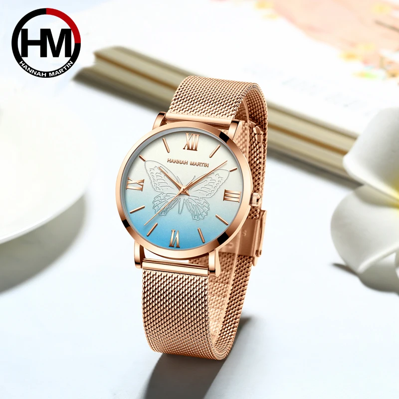 Hannah Martin Luxury Quartz Women Watches Rose Gold Steel Butterfly Watch Women Bracelet Watch Ladies Waterproof Female Watch
Hannah Martin Luxury Quartz Women Watches Rose Gold Steel Butterfly Watch Women Bracelet Watch Ladies Waterproof Female Watch