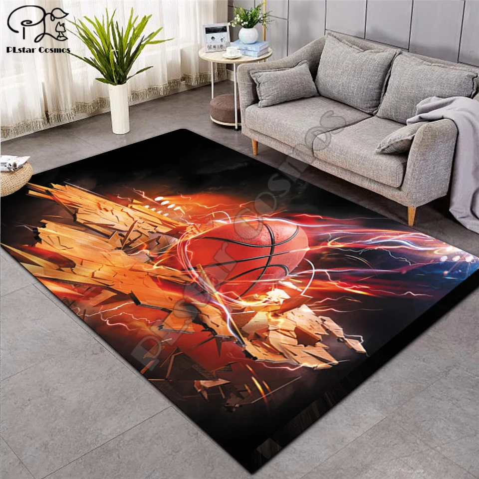 

Water fire 3D Football Larger Mat Flannel Velvet Memory soft Rug Play Game Mats Baby Craming Bed Area Rugs Parlor Decor 003