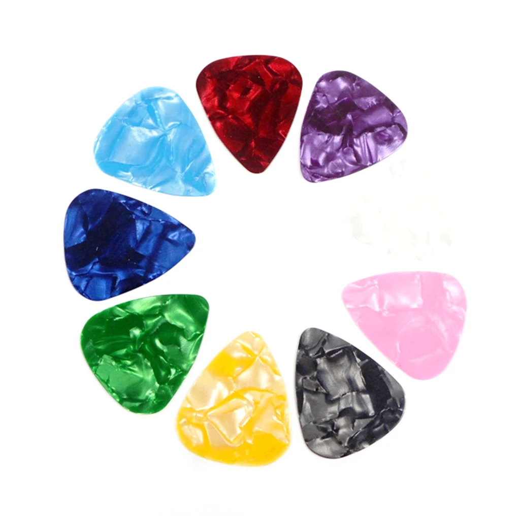 

10pcs Colorful Plastic Celluloid Thin Guitar Picks 0.46mm / 0.71mm Plectrums for Acoustic Electric Guitar Color Random