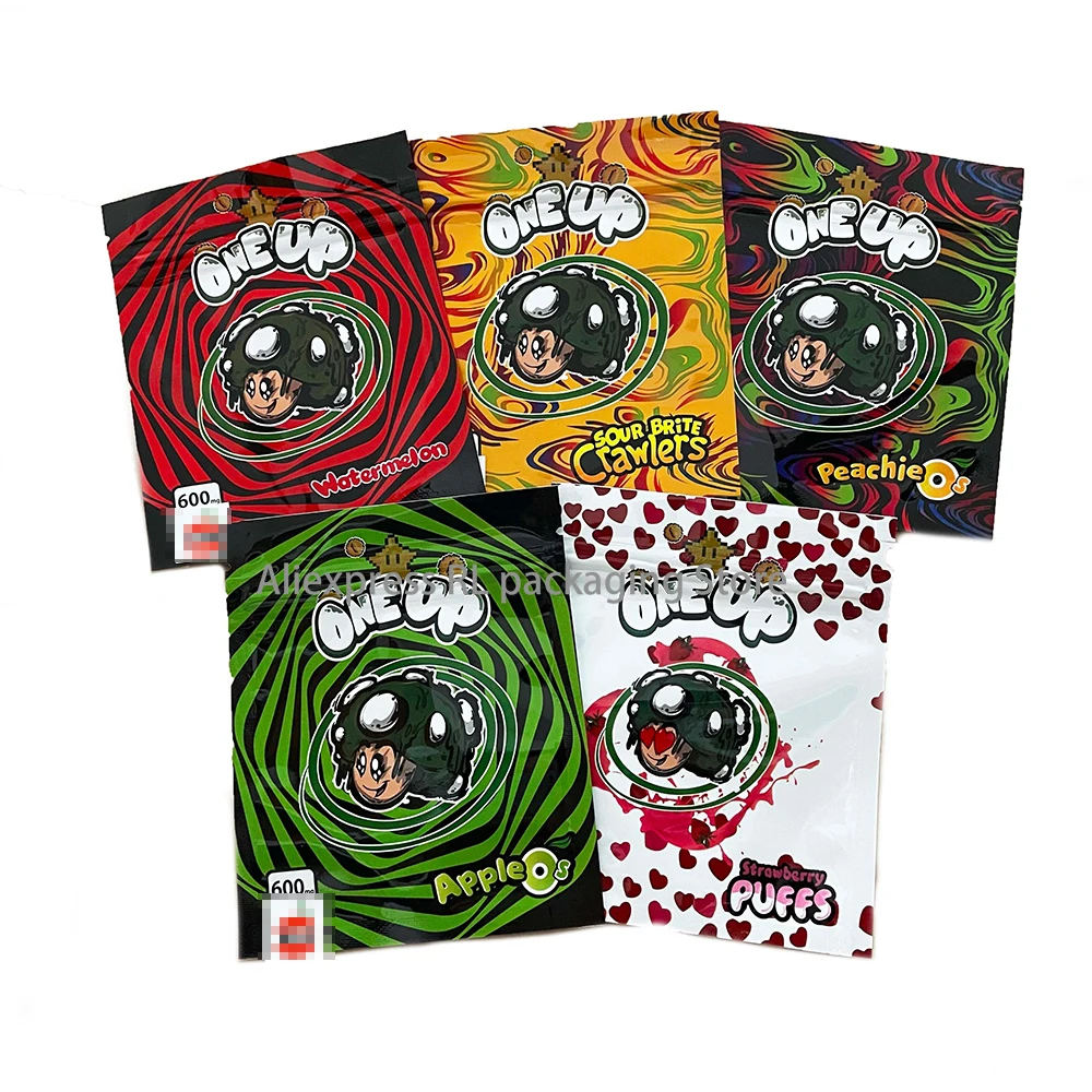 In stock 600mg one up smell proof zipper bags errlli trrlli sour brite crawlers peachies os strawberry puff edibles mylar bags 
In stock 600mg one up smell proof zipper bags errlli trrlli sour brite crawlers peachies os strawberry puff edibles mylar bags