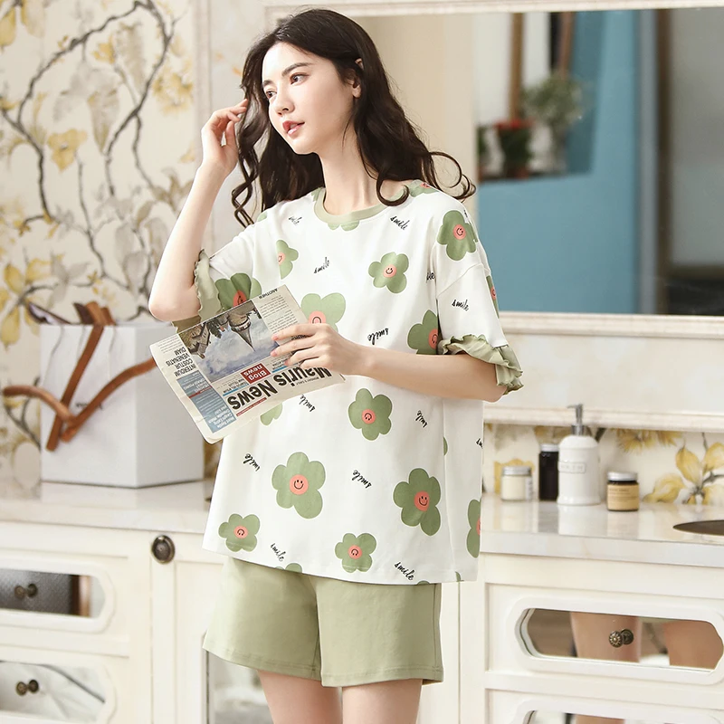 BZEL Cute Green Avocado Pajamas Set Women's Cotton Sleepwear New Summer Pijamas Mujer M-3XL Pyjamas Casual Home Wear Soft Nighty
BZEL Cute Green Avocado Pajamas Set Women's Cotton Sleepwear New Summer Pijamas Mujer M-3XL Pyjamas Casual Home Wear Soft Nighty