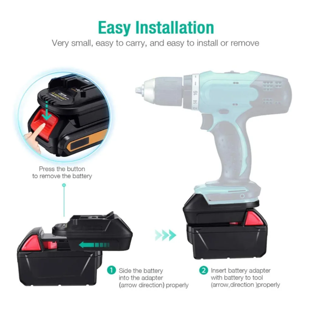 DM18M18V/20V Battery Convertor Adapter Converted to Li-Ion Charger Tool Convertor for Dewalt/for MILWAUKEE/for MAKITA Batteries
DM18M18V/20V Battery Convertor Adapter Converted to Li-Ion Charger Tool Convertor for Dewalt/for MILWAUKEE/for MAKITA Batteries