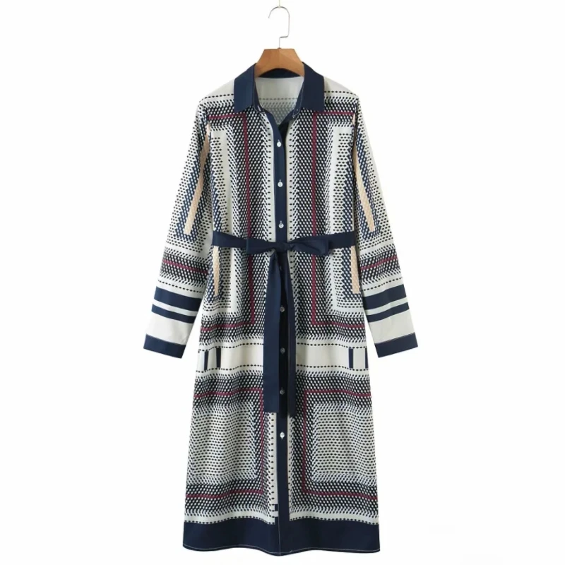 Hot Sale Women Geometric Placement Print Sashes Midi Dress Female Long Sleeve Clothes Casual Lady Loose Vestido D8558
Hot Sale Women Geometric Placement Print Sashes Midi Dress Female Long Sleeve Clothes Casual Lady Loose Vestido D8558