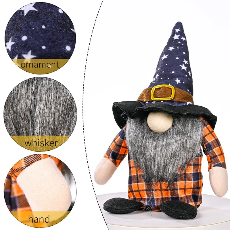 Halloween Decoration Orange Plaid Doll Faceless Ghost Festival | Дом и сад