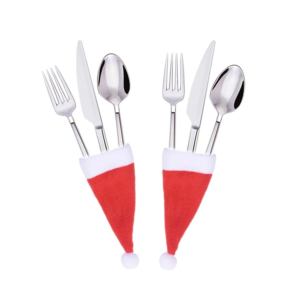 10Pcs Christmas Caps Christmas Decorative Tableware Mini Caps Pocket Fork Spoon Holders Christmas Table Decoration
10Pcs Christmas Caps Christmas Decorative Tableware Mini Caps Pocket Fork Spoon Holders Christmas Table Decoration