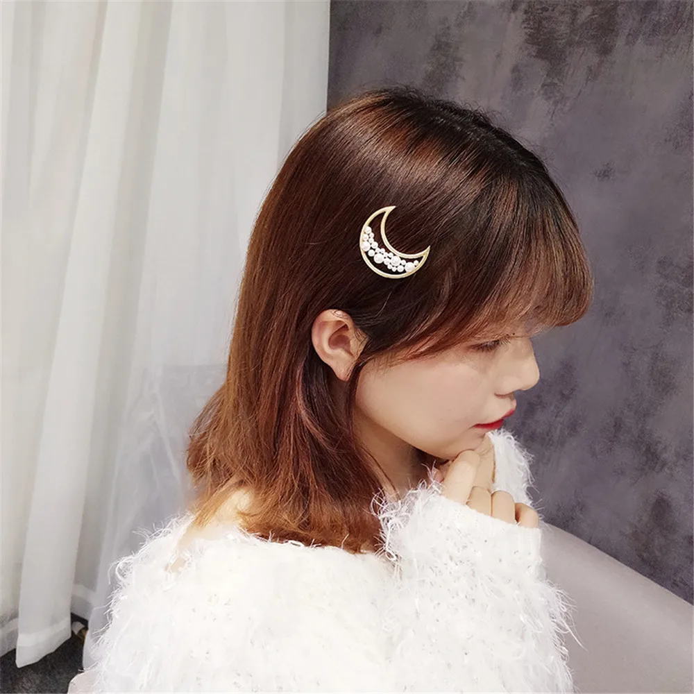 Fashion Girls Five Star Round Moon Alloy Hairpins Pearl Hair Clips For Women Hair Accessories Glitter Barrettes Headwear
Fashion Girls Five Star Round Moon Alloy Hairpins Pearl Hair Clips For Women Hair Accessories Glitter Barrettes Headwear