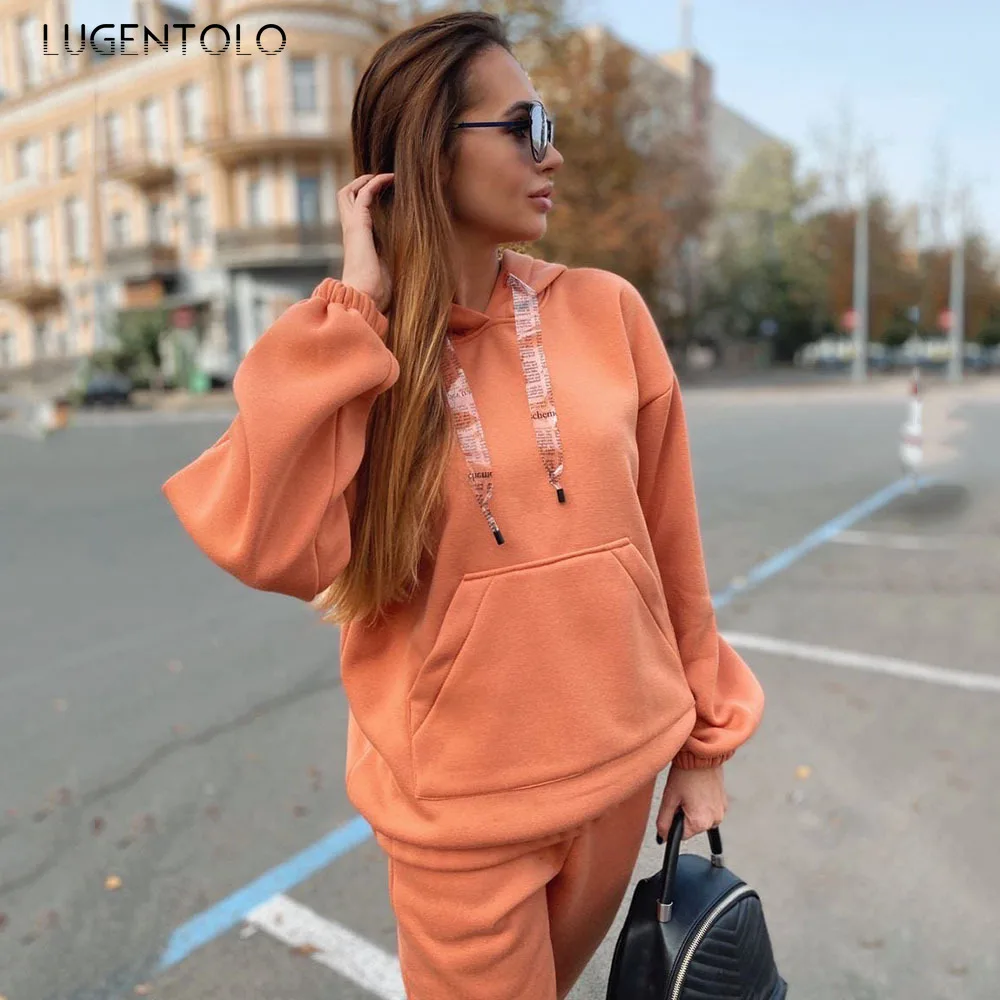 Lugentolo Женский комплект из двух частей Осень Повседневная однотонная Толстовка Топы с длинным рукавом женский новый модный спортивный компл...
Lugentolo Женский комплект из двух частей Осень Повседневная однотонная Толстовка Топы с длинным рукавом женский новый модный спортивный компл...