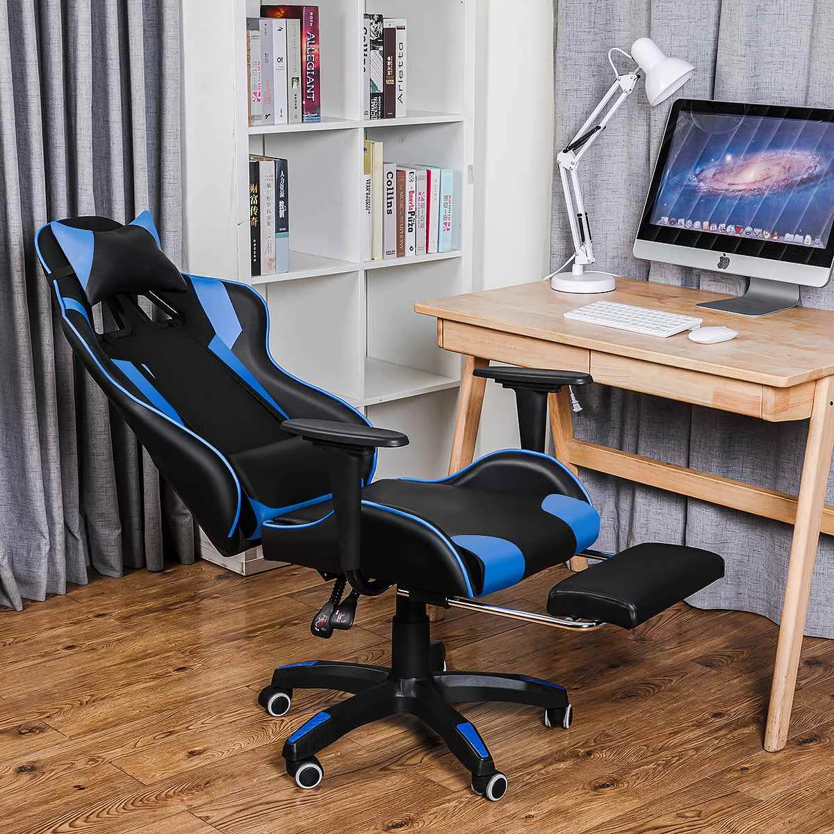 Игровые стулья 155 ° с подставкой для ног, эргономичное офисное кресло, регулируемое поворотное кожаное компьютерное кресло с высокой спинко...
Игровые стулья 155 ° с подставкой для ног, эргономичное офисное кресло, регулируемое поворотное кожаное компьютерное кресло с высокой спинко...