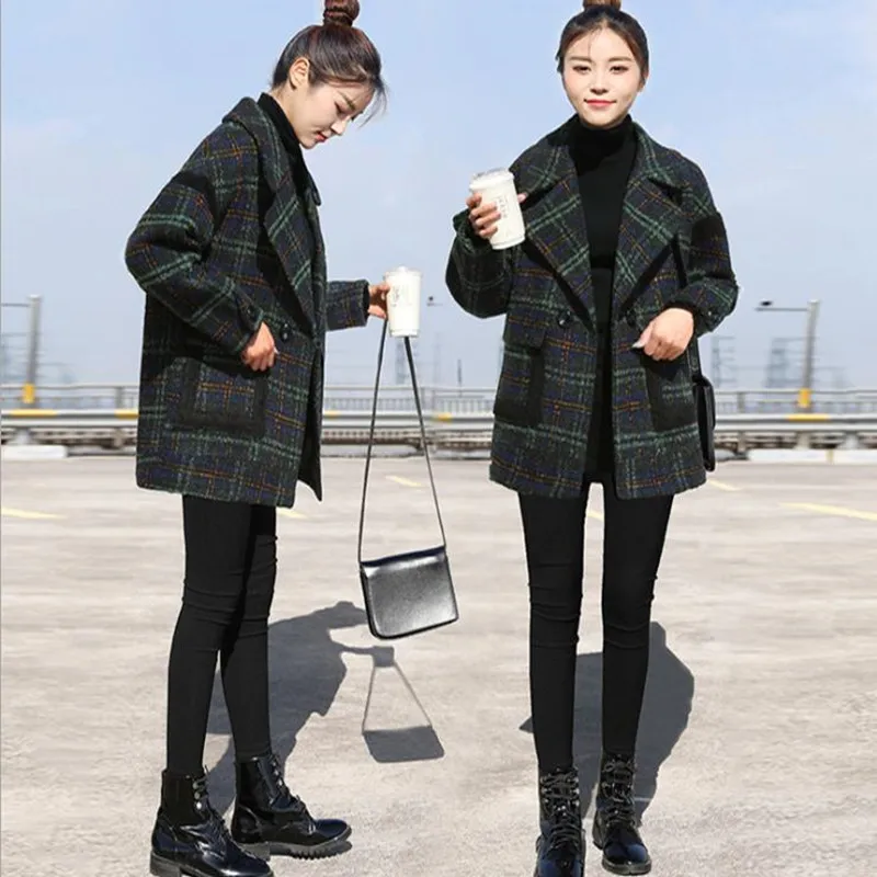 Новинка Осень/Зима 2020 шерстяное пальто женское короткое плотное клетчатое пальто
Новинка Осень/Зима 2020 шерстяное пальто женское короткое плотное клетчатое пальто