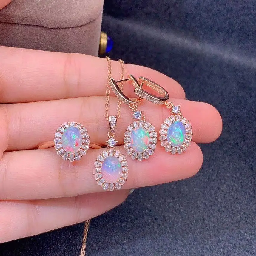 MDINA Colorful Opal Gemstone Earrings Ring and Necklace 3 Pcs Suits for Women Real 925 Sterling Silver Fine Jewelry Set
MDINA Colorful Opal Gemstone Earrings Ring and Necklace 3 Pcs Suits for Women Real 925 Sterling Silver Fine Jewelry Set