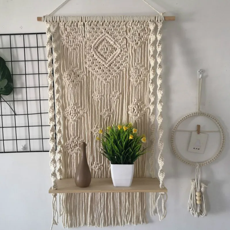Plant Shelf Wall Hanging Tapestry Macrame Wall Art hand-made Dyed Tapestry Lace Fabric Bohemia Tassel Boho Home Decoration Gift
Plant Shelf Wall Hanging Tapestry Macrame Wall Art hand-made Dyed Tapestry Lace Fabric Bohemia Tassel Boho Home Decoration Gift