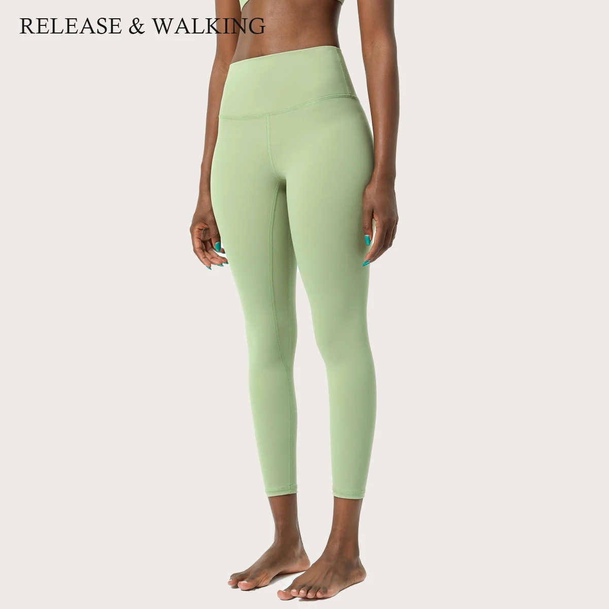 

R&W High Waist Women Macaron Summer Cropped Trousers Sports Yoga Workout Leggings Running Pants Bottoms Joggers Elasticty