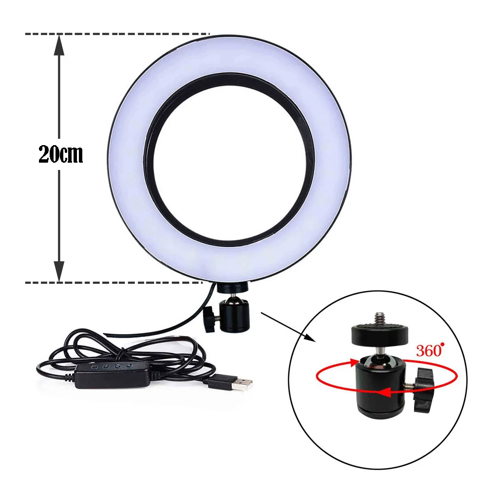 20cm LED ring light dimmable USB light for photography camera studio makeup light scene lighting
20cm LED ring light dimmable USB light for photography camera studio makeup light scene lighting