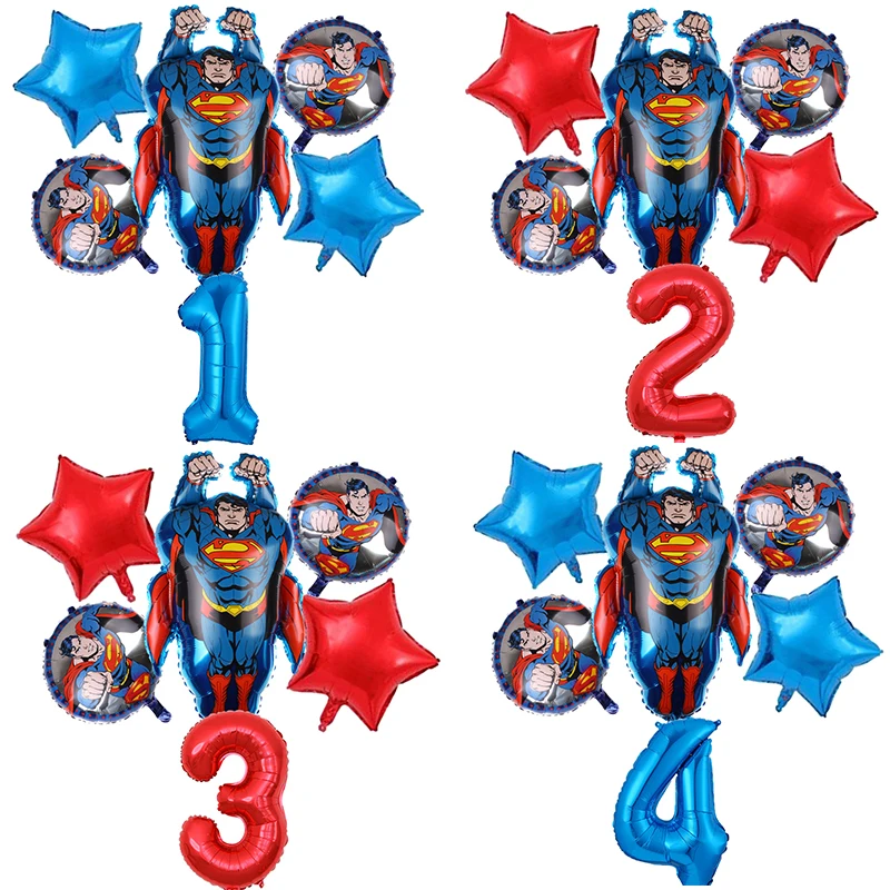 6 шт., набор воздушных шаров в виде супергероев, 32 дюйма 
6 шт., набор воздушных шаров в виде супергероев, 32 дюйма
