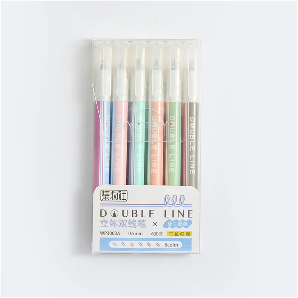 6pcs Morandi 2 Line Marker Pen 3D Writing Creativity Art Marker Graffiti Highlighter Pens Stationery Set Office Supplies
6pcs Morandi 2 Line Marker Pen 3D Writing Creativity Art Marker Graffiti Highlighter Pens Stationery Set Office Supplies