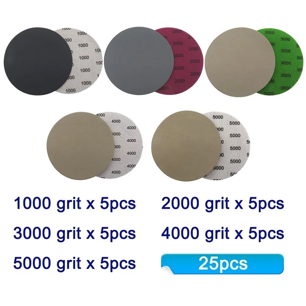 25pcs 2/3/4/5 Inch Hook And Loop 1000 2000 3000 4000 5000 Grit Sanding Disc For Stone Lacquer Finins,mirror Finish
25pcs 2/3/4/5 Inch Hook And Loop 1000 2000 3000 4000 5000 Grit Sanding Disc For Stone Lacquer Finins,mirror Finish