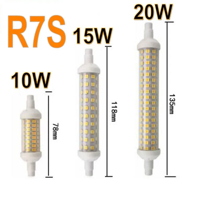 

Dimmable R7S LED78mm 118mm 135mm Light Bulb 10w 15w 20w SMD2835 LED Lamp 220V corn light Energy Saving Replace Halogen Light