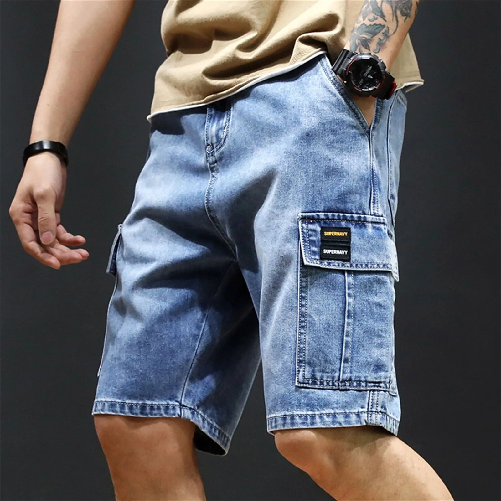 Men's Summer Denim Shorts Solid Short Jeans Multi-Pocket New Style Fashion Comfortable Jeans Loose Casual Cargo Breeches A20
Men's Summer Denim Shorts Solid Short Jeans Multi-Pocket New Style Fashion Comfortable Jeans Loose Casual Cargo Breeches A20