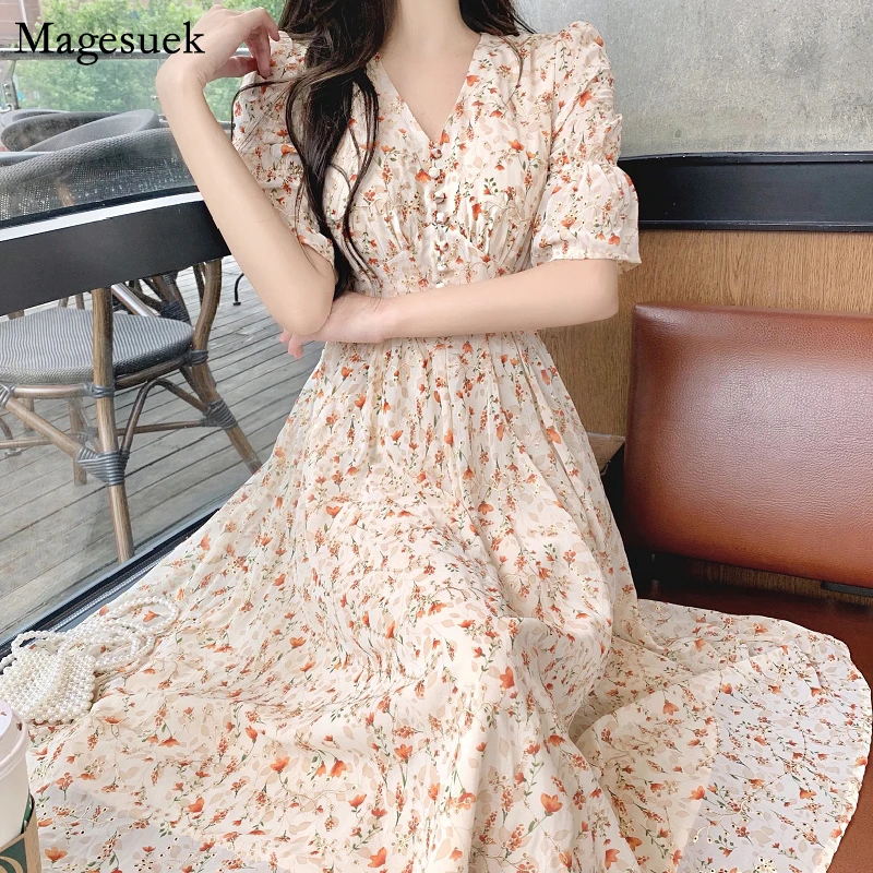 Summer Oversized Floral Dress Lady Puff Sleeve Loose Elegant Midi Dress Women Casual Party Vinatge Dresses Vestidos New 15467
Summer Oversized Floral Dress Lady Puff Sleeve Loose Elegant Midi Dress Women Casual Party Vinatge Dresses Vestidos New 15467