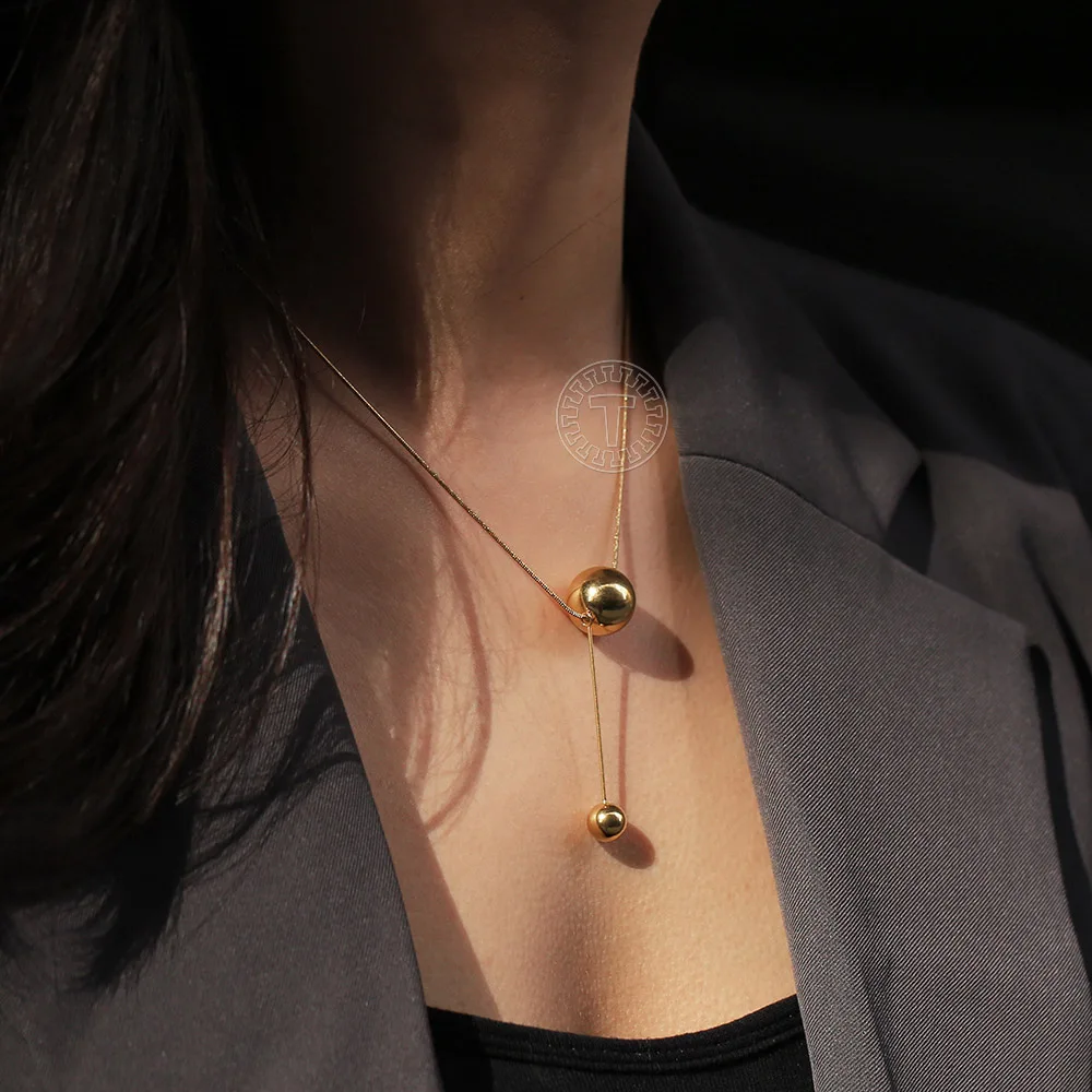 Gold Color Bead Pendant Necklace For Girl Women Stainless Steel Ball Charm Round Snake Link Chain Choker Jewelry 16inch LDN329
Gold Color Bead Pendant Necklace For Girl Women Stainless Steel Ball Charm Round Snake Link Chain Choker Jewelry 16inch LDN329