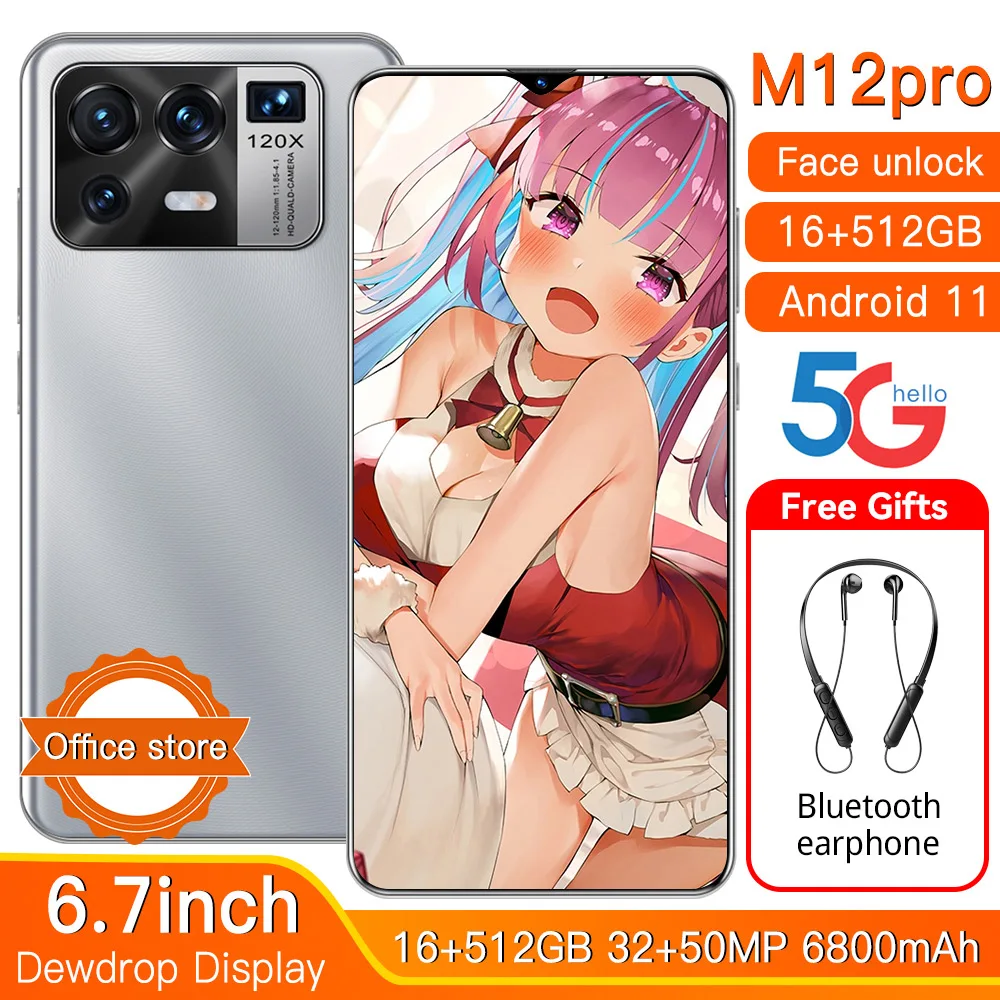 M12 Pro 6.7 Inch Global Version Android 11.0 Smartphone 16GB+512GB Full Screen 6800mAh Smartphone 32MP+50MP Camera Face ID Phone
M12 Pro 6.7 Inch Global Version Android 11.0 Smartphone 16GB+512GB Full Screen 6800mAh Smartphone 32MP+50MP Camera Face ID Phone