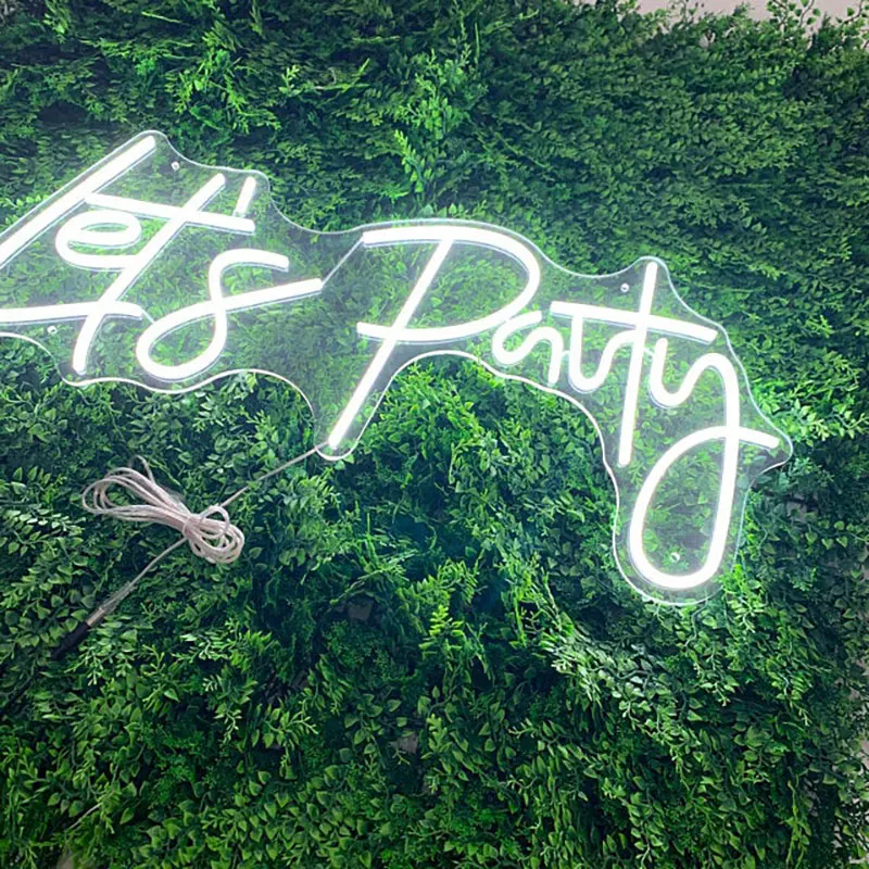 'Let's Party' Neon Sign Custom Clear Acrylic Led Light Sign Wall Art Holiday Party Decor
'Let's Party' Neon Sign Custom Clear Acrylic Led Light Sign Wall Art Holiday Party Decor