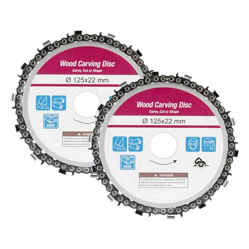 2Pcs 5 Inch Grinder Chain Disc Wood Carving Disc Circular Saw Blade 22 Tooth Fine Shaping Disc for 115mm Angle Grinder
2Pcs 5 Inch Grinder Chain Disc Wood Carving Disc Circular Saw Blade 22 Tooth Fine Shaping Disc for 115mm Angle Grinder