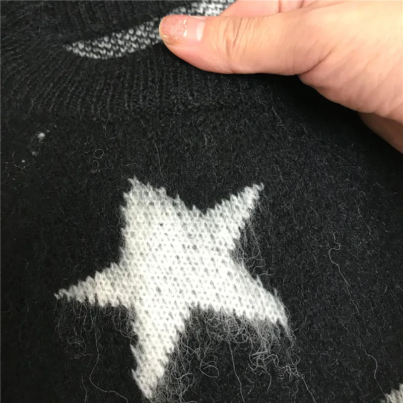 Luxury Designer Brand Knitted Pullovers for Women Causel Pentagram Striped Mohair Loose Knitted Sweater
Luxury Designer Brand Knitted Pullovers for Women Causel Pentagram Striped Mohair Loose Knitted Sweater