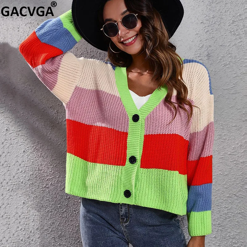 GACVGA Stripe Knitted Casual Sweater For Women 2021 Autumn Winter Long Sleeve Top Oversize Loose Cardigan Fashion y2k Streetwear
GACVGA Stripe Knitted Casual Sweater For Women 2021 Autumn Winter Long Sleeve Top Oversize Loose Cardigan Fashion y2k Streetwear