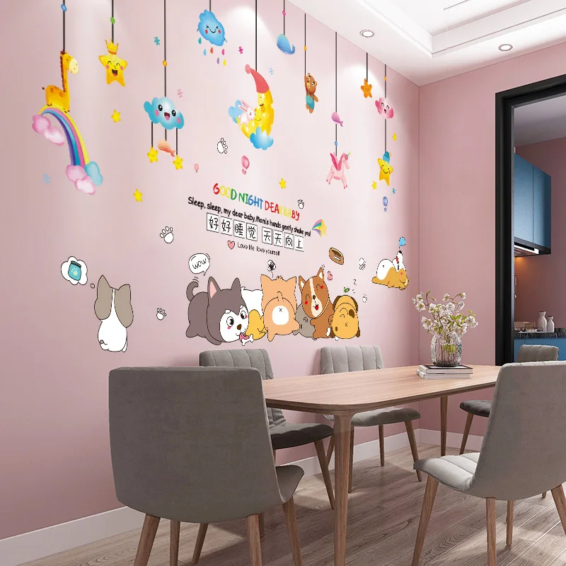 Dogs Animals Wall Stickers DIY Cartoon Stars Moon Ornaments Wall Decals for Kids Room Baby Bedroom Nursery Home Decoration
Dogs Animals Wall Stickers DIY Cartoon Stars Moon Ornaments Wall Decals for Kids Room Baby Bedroom Nursery Home Decoration