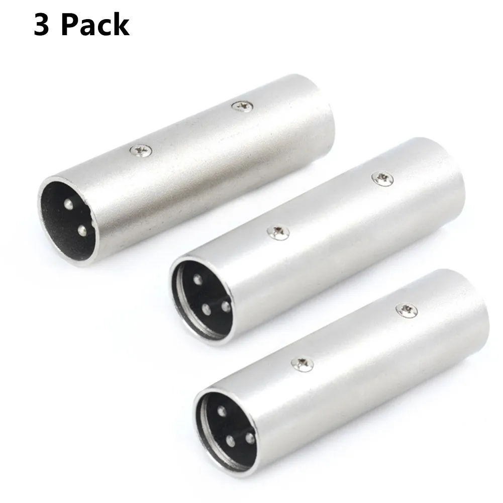3Pcs 3-Pin XLR Male To Male Plug Coupler Gender Changer Audio Microphone Adapter Zinc Alloy XLR Jack For Speaker Connecting
3Pcs 3-Pin XLR Male To Male Plug Coupler Gender Changer Audio Microphone Adapter Zinc Alloy XLR Jack For Speaker Connecting
