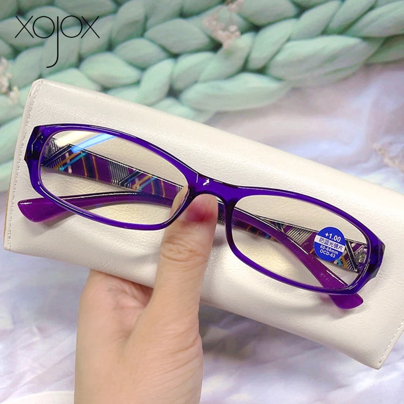 

XojoX Women's Reading Glasses Men Blu-Ray Hyperopia Eyeglasses Small Frames Transparent Prescription Eyewear +1.0 2.0 3.0 4.0