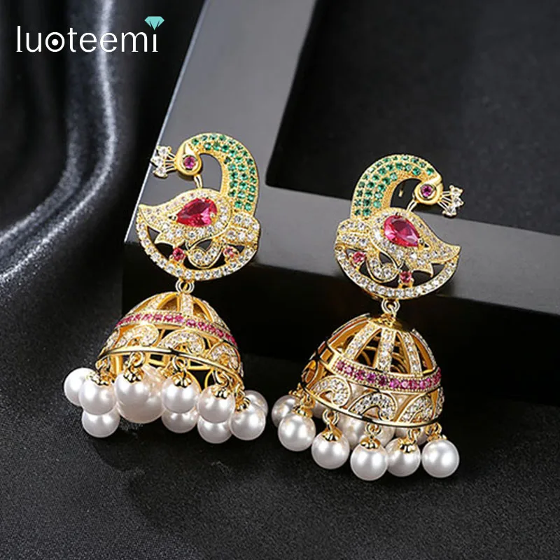 LUOTEEMI India Pakistan Luxury Wedding Long Tassel Drop Jewelry for Bridal Multi Imitation Pearls with Rainbow Cubic Zircons
LUOTEEMI India Pakistan Luxury Wedding Long Tassel Drop Jewelry for Bridal Multi Imitation Pearls with Rainbow Cubic Zircons