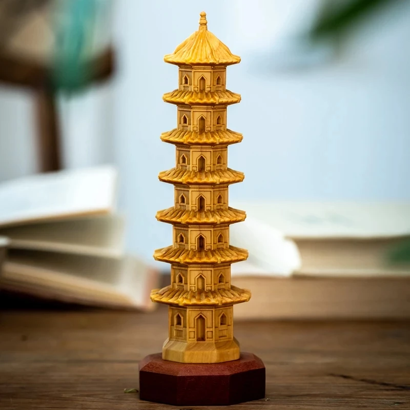17 см буддийская пагода фэн-шуй, резьба по дереву, башня из массива дерева, украшение для дома 
17 см буддийская пагода фэн-шуй, резьба по дереву, башня из массива дерева, украшение для дома