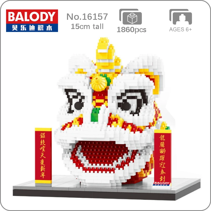 

Balody 16157 Animal China Spring Festival Lion Dance 3D Model Building Blocks Set Mini Diamond Bricks Toy for Boys Children Gift