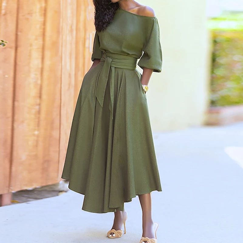 Summer Women Tie-Up A-Line Dress Elegant Solid Sexy Off Shoulder Party Dress Ladies Casual Short Sleeve Pocket Dresses Vestidos
Summer Women Tie-Up A-Line Dress Elegant Solid Sexy Off Shoulder Party Dress Ladies Casual Short Sleeve Pocket Dresses Vestidos