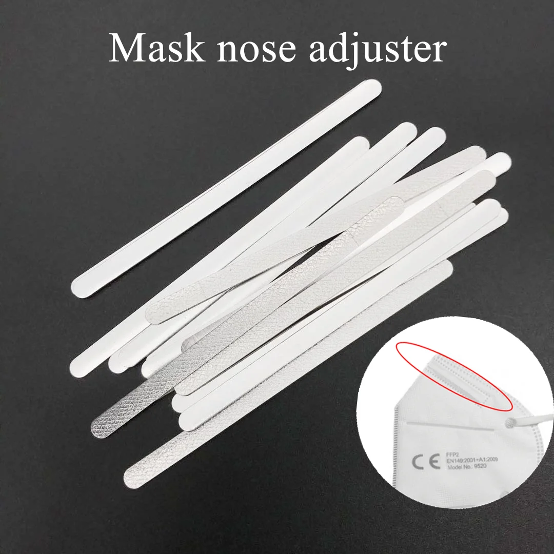 

50/100/500Pcs/lot Face Mask Elastic Cord Nose Bridge Clips Adjustable Elastic Mouth Masks DIY aluminium bar Mask nose adjuster