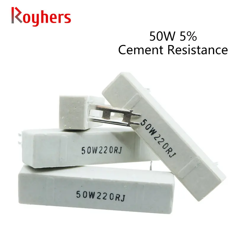 Цементный резистор высокой мощности 50 Вт 1R/2/2.2/3.3/10/18/33/47/75/100/200 Ом/270/330/500 Ом Точность 5% 1 шт.
Цементный резистор высокой мощности 50 Вт 1R/2/2.2/3.3/10/18/33/47/75/100/200 Ом/270/330/500 Ом Точность 5% 1 шт.