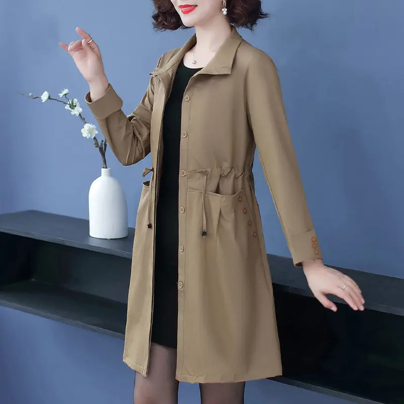 Mother's Windbreaker Women's Mid-Length Spring Coat New Middle-Aged Elderly Women's Autumn Trench Coat Female Blouses Tops 155
Mother's Windbreaker Women's Mid-Length Spring Coat New Middle-Aged Elderly Women's Autumn Trench Coat Female Blouses Tops 155